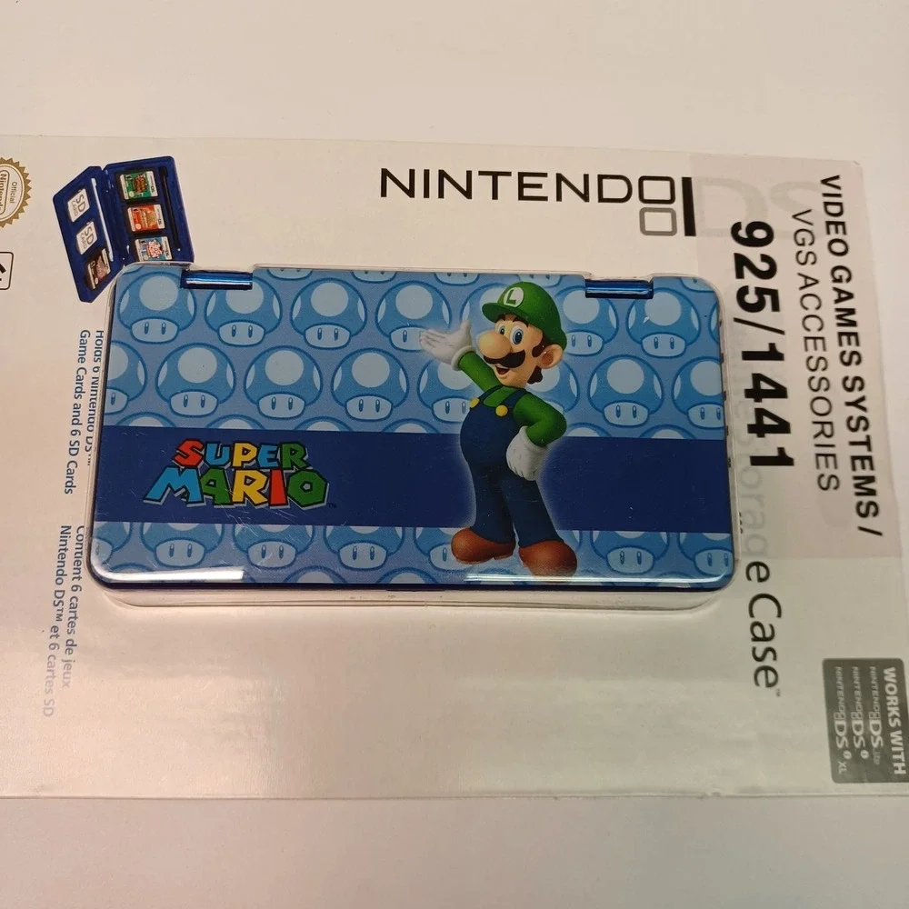 Power A Official Licensed Nintendo 3DS Carrying Case With‎ Game Slots Blue Luigi